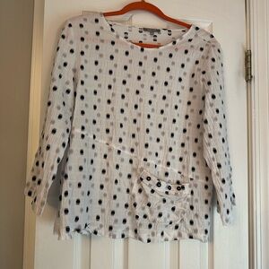White and Black Polka Dot Women's Top. Like new